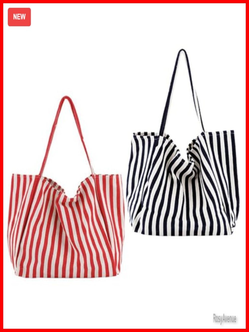 2 Pack Lightweight Cotton Canvas Tote Bags with Inner Pocket